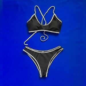 Zaful Black Trimmed Bikini Set